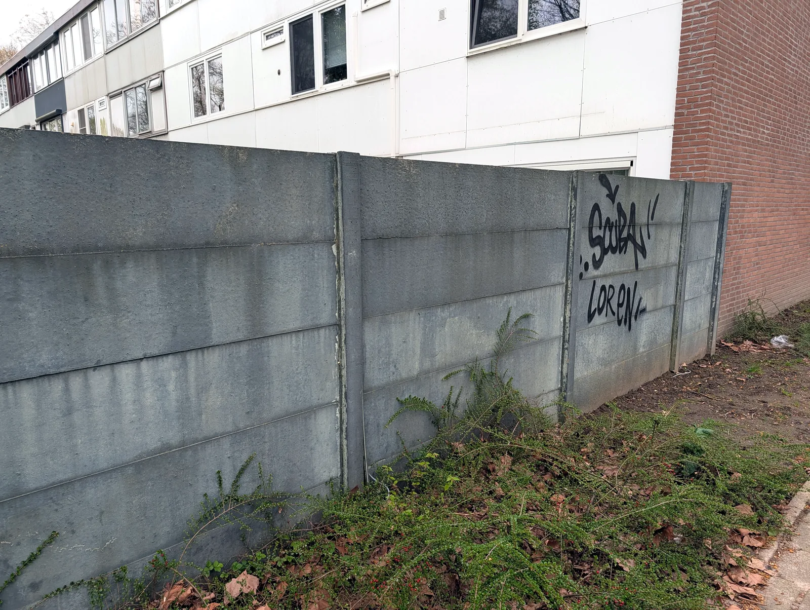 Betonnen schutting Sittard voor het schilderwerk